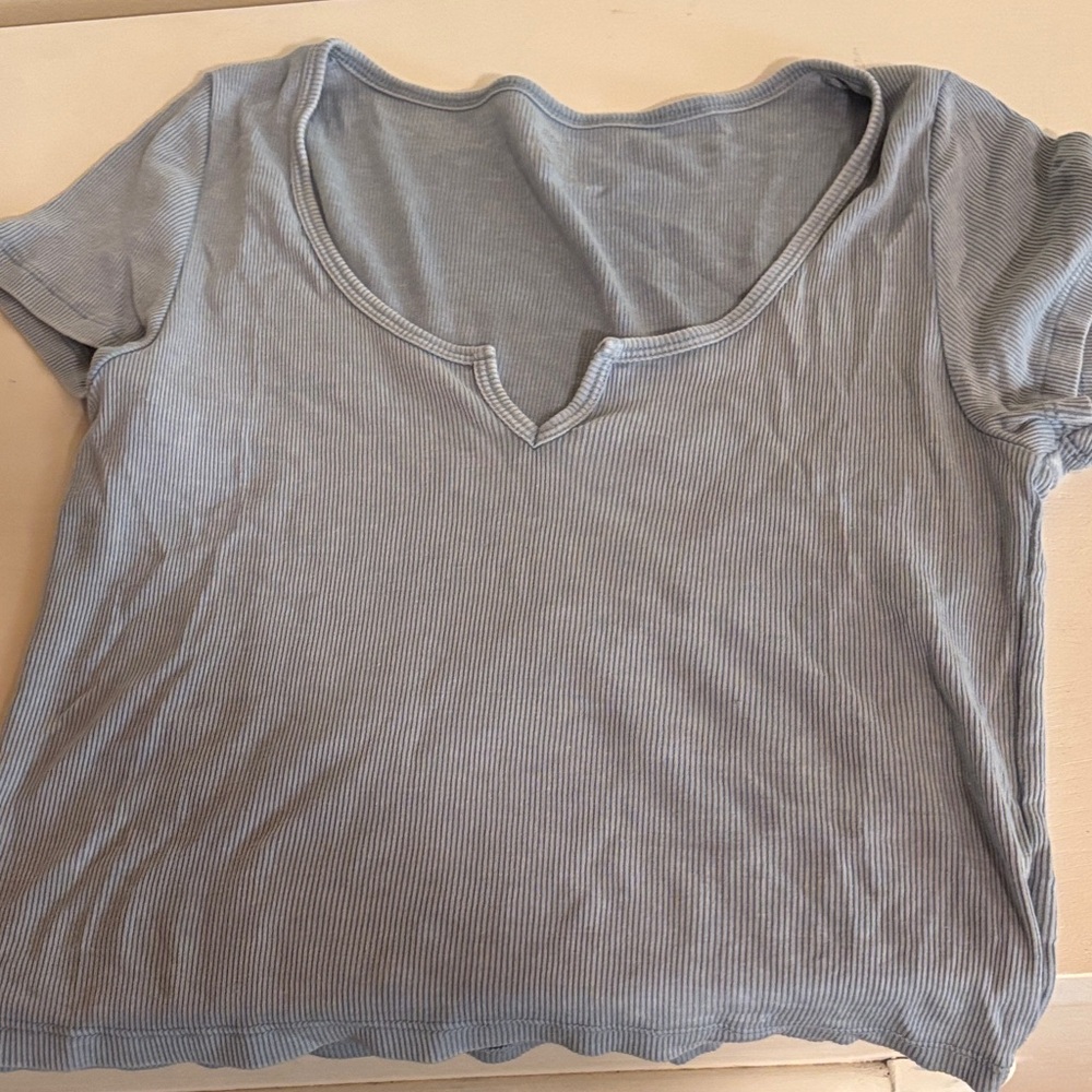 Women's Aerie Blue Ribbed Top